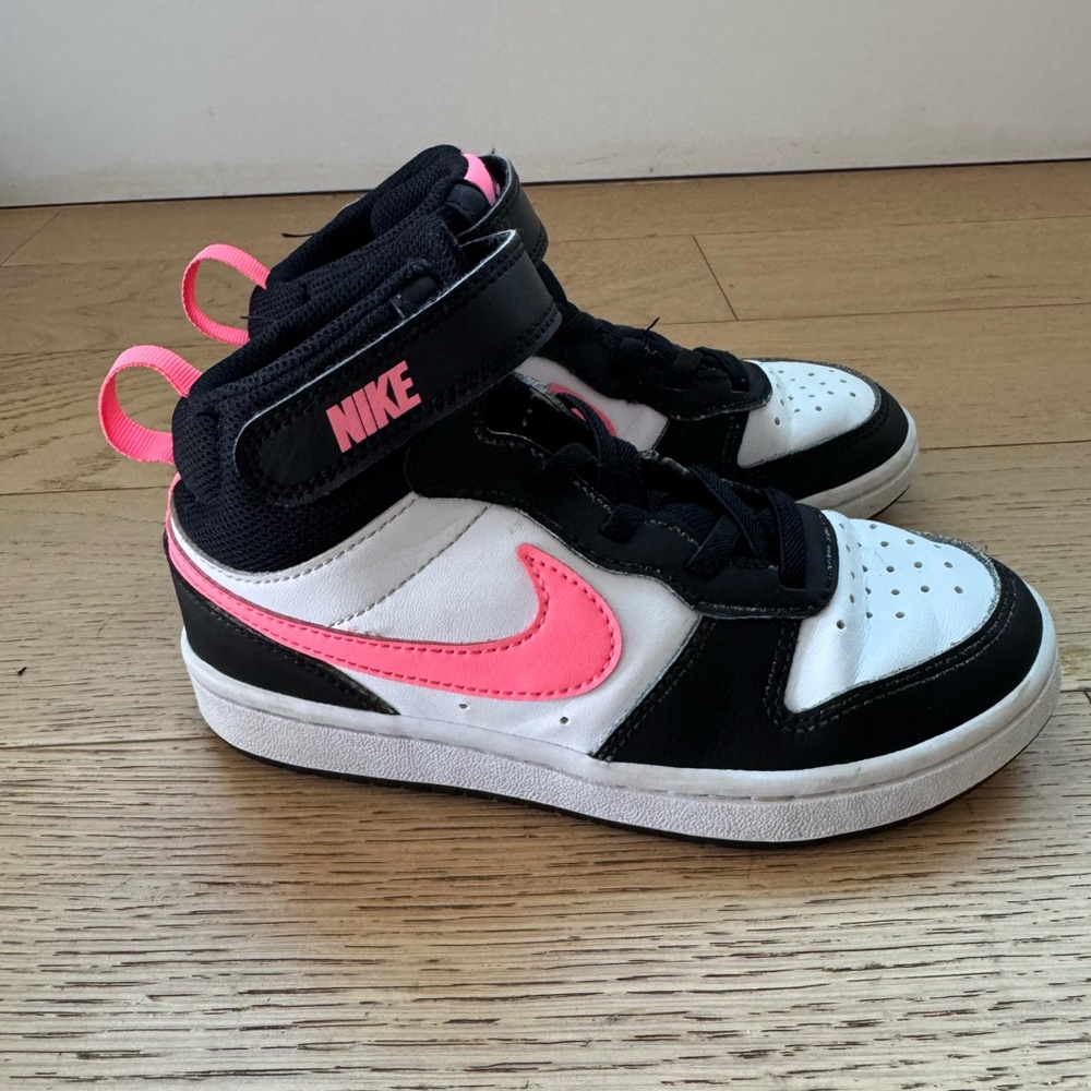 Nike Court Borough Mid 2 Sneakers - Little Kid Black/Pink size 13